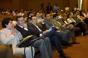 En el auditorio de la CFN en Guayaquil se realiz&oacute; la rendici&oacute;n de cuentas de la Senatel. Foto: Pilar Vera