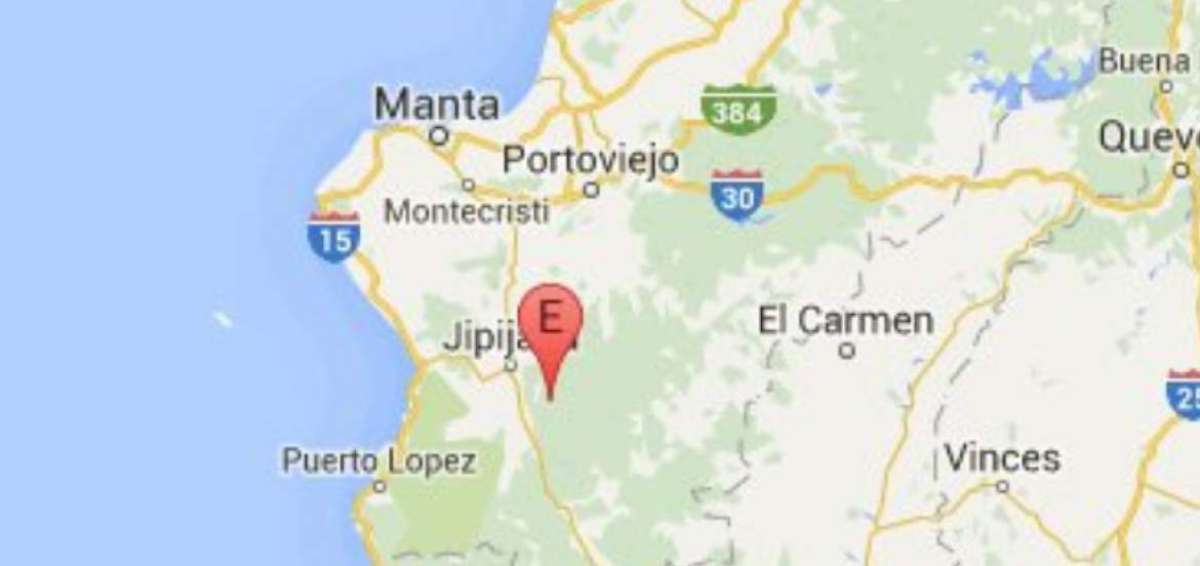 Imagen del Instituto Geof&iacute;sico sobre el epicentro del temblor.