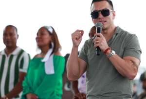 El presidente Daniel Noboa durante su discurso