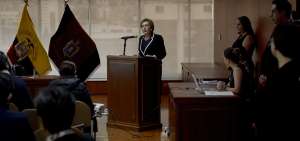La presidenta de la Corte Nacional de Justicia, Paulina Aguirre, neg&oacute; haber sido beneficiada en su designaci&oacute;n y exigi&oacute; independencia judicial.