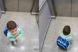 La reacci&oacute;n de un ni&ntilde;o al quedar atrapado dentro de un ascensor  se hizo viral.