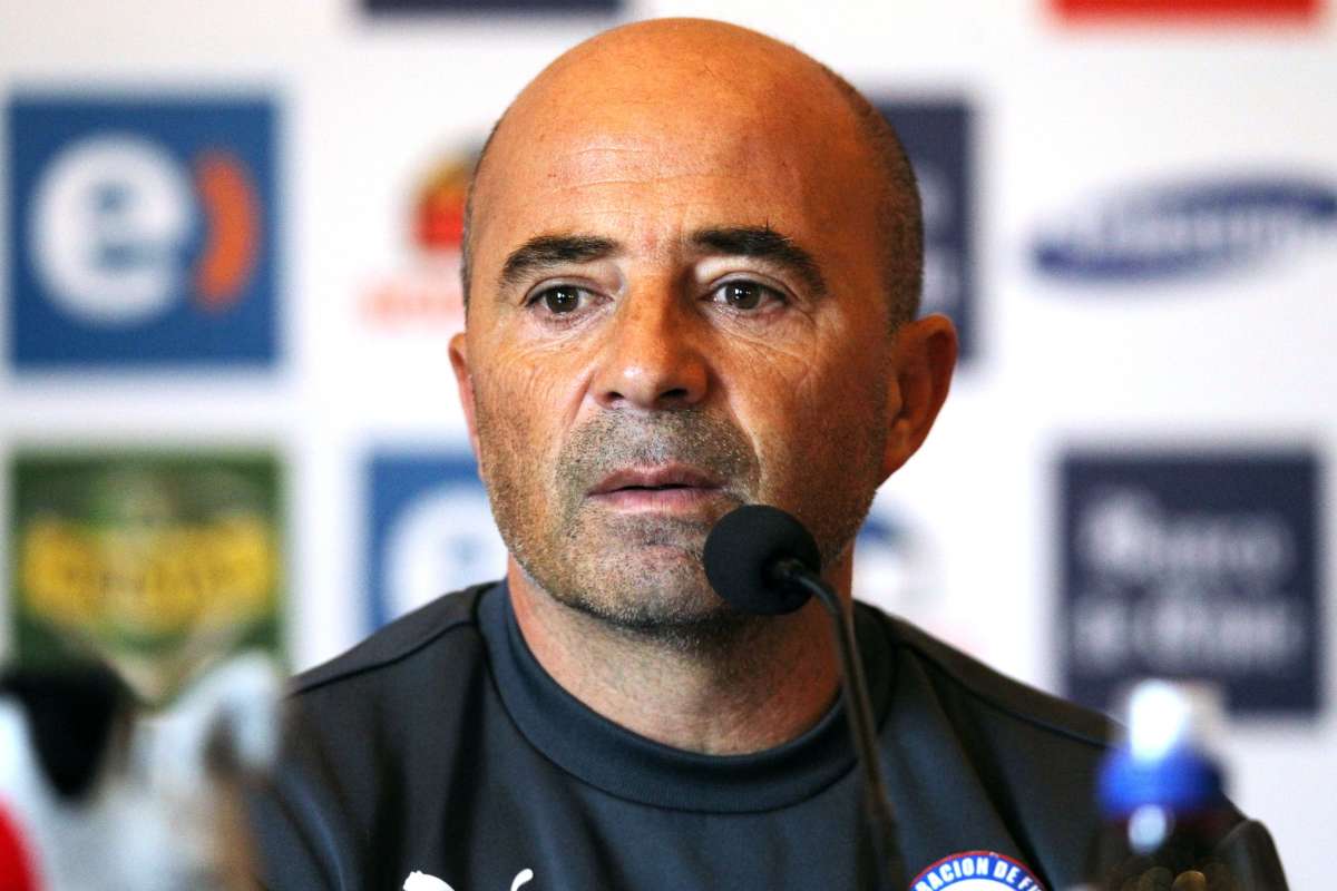 Jorge Sampaoli durante la rueda de prensa que dio hoy. Foto: EFE