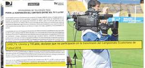 Tres cableras no transmitir&aacute;n el torneo nacional
