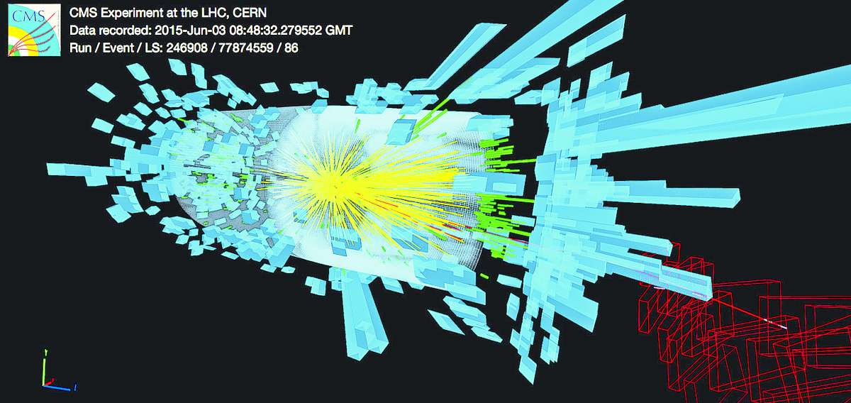 El LHC proporcion&oacute; las primeras colisiones de protones con una energ&iacute;a de 13 TeV (teraelectronvoltios), tras dos a&ntilde;os de ser remodelado y reparado. Foto: cern