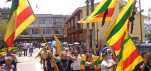 En Zaruma se realiz&oacute; ayer una manifestaci&oacute;n para pedir ayuda al Gobierno Nacional.