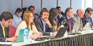 El equipo negociador de Ecuador se mostr&oacute; optimista por los avances alcanzados en la cita de Bruselas. Foto: Cortes&iacute;a Ministerio de Comercio Exterior.