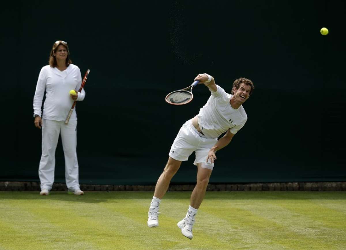 El tenista brit&aacute;nico Andy Murray, durante un entrenamiento previo al inicio del torneo. FOTO: AFP