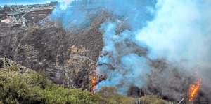 Incendio forestal al nororiente de Quito, sector Pifo, frente al puente Chiche. Se quemaron 40 hect&aacute;reas. Foto: Marco Salgado/ El Telegrafo