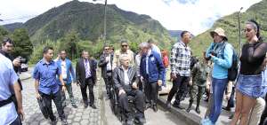 El Jefe de Estado, Len&iacute;n Moreno recorri&oacute; las zonas afectadas por el temporal que ocasion&oacute; el desbordamiento de r&iacute;os y aluviones en varias zonas de Ba&ntilde;os y Patate.