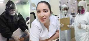 De izquierda a derecha: Juana Yaguargos, Patricia L&oacute;pez y Kristel Salazar (con carpeta en mano).