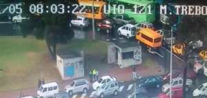 Imagen de las c&aacute;maras del ECU911 sobre la congesti&oacute;n en el sector de El Tr&eacute;bol