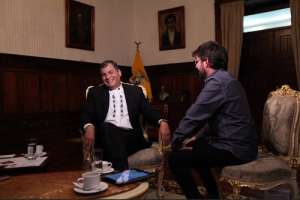 El Mandatario ecuatoriano durante la entrevista con La Sexta. Foto: Presidencia 