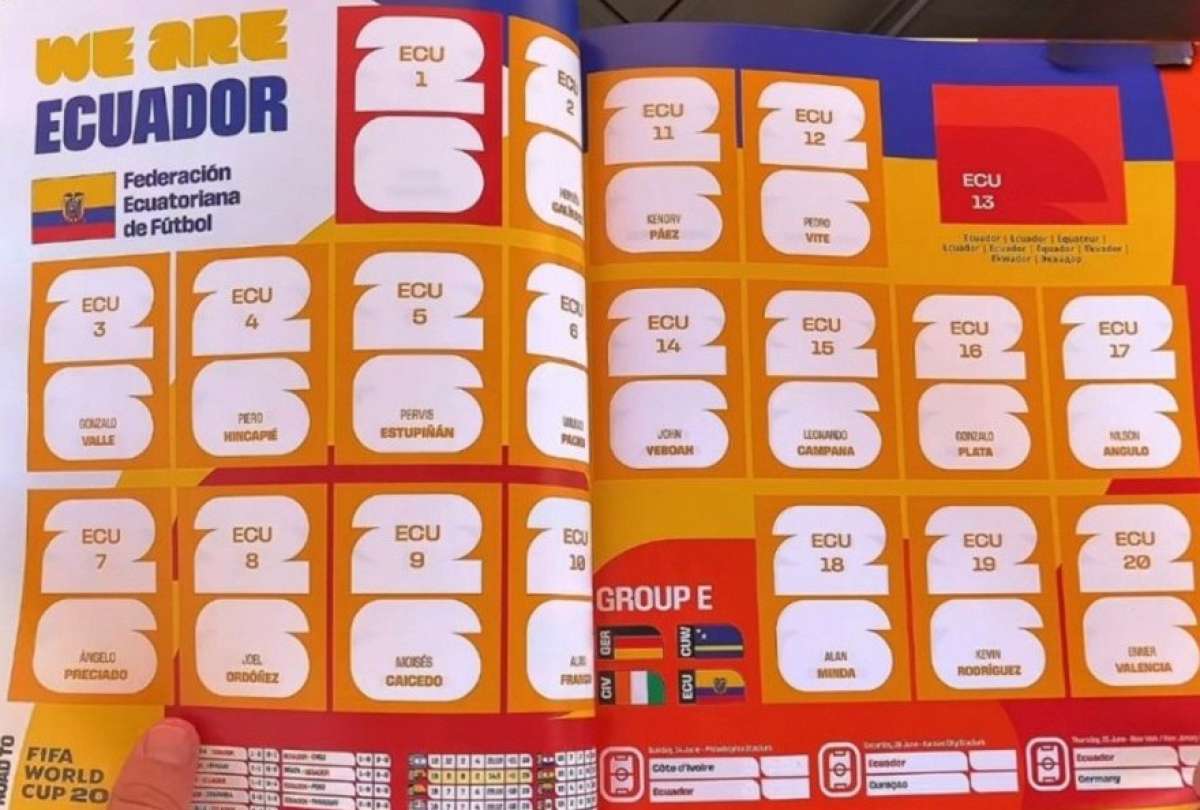 Ecuador tendr&aacute; 18 figuras en el &aacute;lbum del Mundial 2026