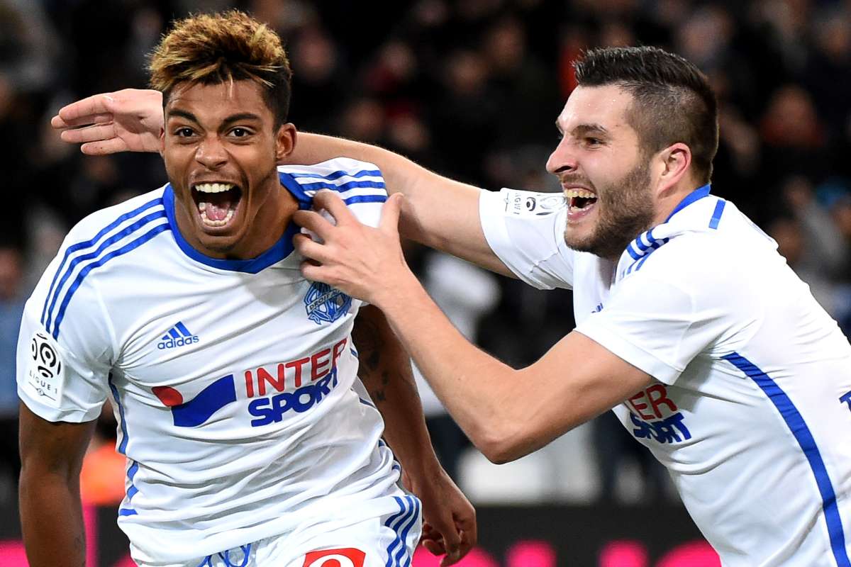 Mario Lemina (i.) y Andre-Pierre Gignac fueron los que anotaron para el Marsella. Foto: AFP