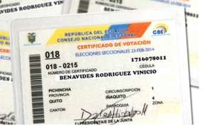 CNE elimina cobro de $ 8 por certificados de votaci&oacute;n