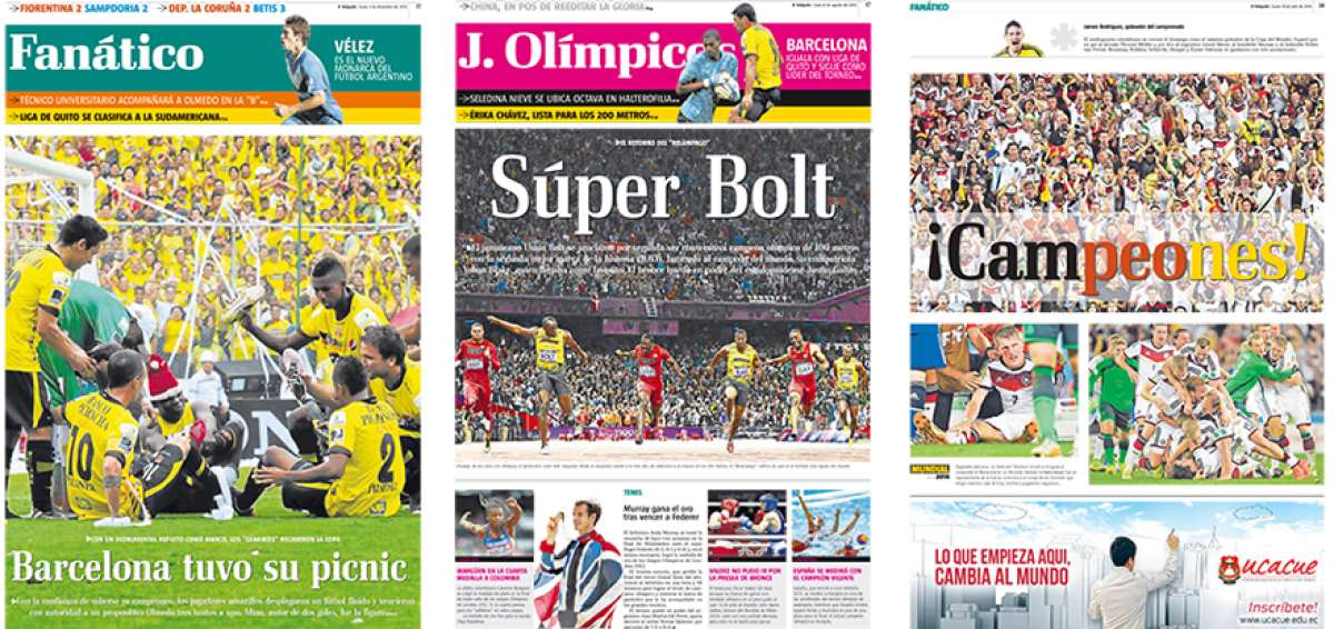 Tras 15 a&ntilde;os de sequ&iacute;a, Barcelona se consagr&oacute; campe&oacute;n nacional. Dami&aacute;n D&iacute;az fue figura en el &lsquo;&Iacute;dolo&rsquo;. Usain Bolt confirm&oacute; su favoritismo en las pistas de Londres, cita en la que gan&oacute; tres medallas de oro. El ciclista brit&aacute;nico Chris Hoy obtuvo dos medallas de oro en los Juegos Ol&iacute;mpicos.   