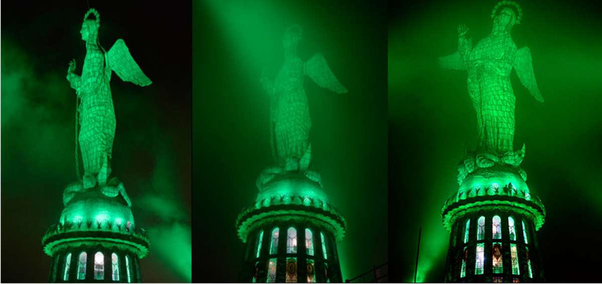 Virgen de El Panecillo se ilumin&oacute; con los colores del Chapecoense