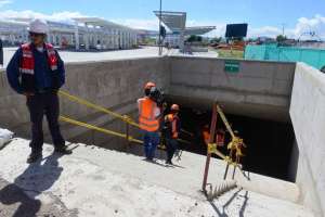 En el parque Bicentenario se construye la estaci&oacute;n norte del Metro de Quito. Foto: &Aacute;lvaro P&eacute;rez / El Tel&eacute;grafo