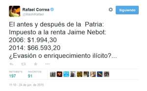 El alcalde de Guayaquil pas&oacute; de pagar $ 657 en Impuesto a la Renta en 2001 a $ 66.593 en 2014 