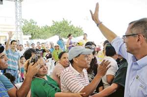 El vicepresidente Jorge Glas, durante el enlace 383 efectuado en la ciudad de Guayaquil. FOTO / PRESIDENCIA