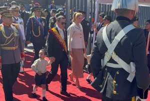 El presidente Daniel Noboa lleg&oacute; a la Asamblea Nacional. 