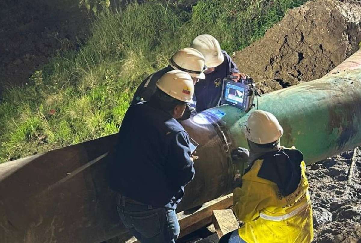 Equipos técnicos trabajaron en la reparación del SOTE, tras aluvión en Sucumbíos