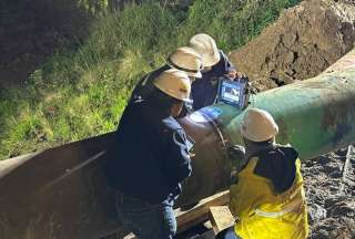 Equipos técnicos trabajaron en la reparación del SOTE, tras aluvión en Sucumbíos