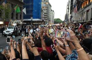 En Nueva York, el papa Francisco fue recibido como una verdadera estrella de rock. Foto: AFP