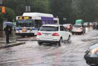 Las fuertes lluvias causaron inundaciones en Nueva York.