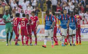 Los jugadores del Quito no pudieron sumar tres puntos. Foto: Fernando Sandoval / El Tel&eacute;grafo