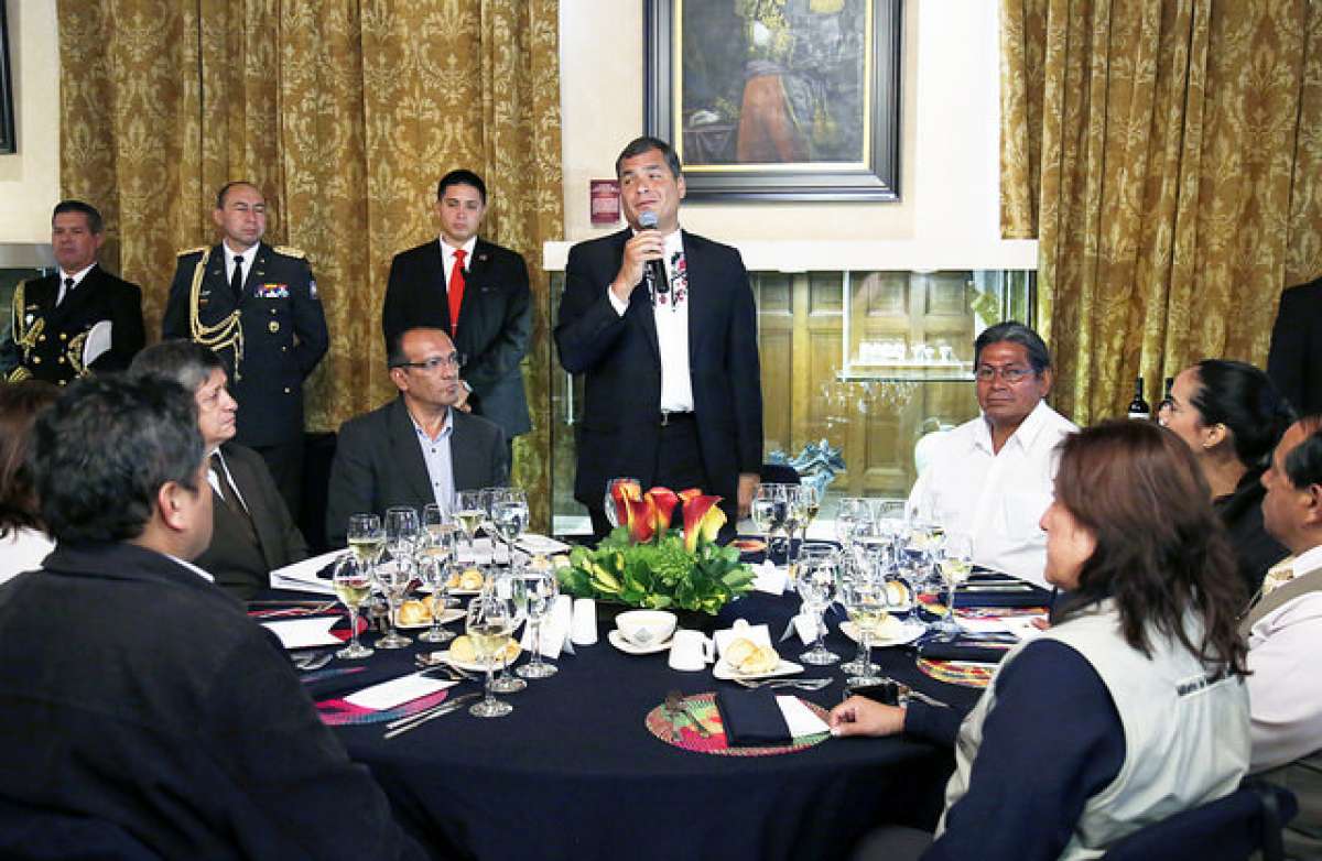 Los representantes del CUT manifestaron su respaldo al Gobierno de la Revoluci&oacute;n Ciudadana, al que calificaron como de los trabajadores. Foto: Presidencia