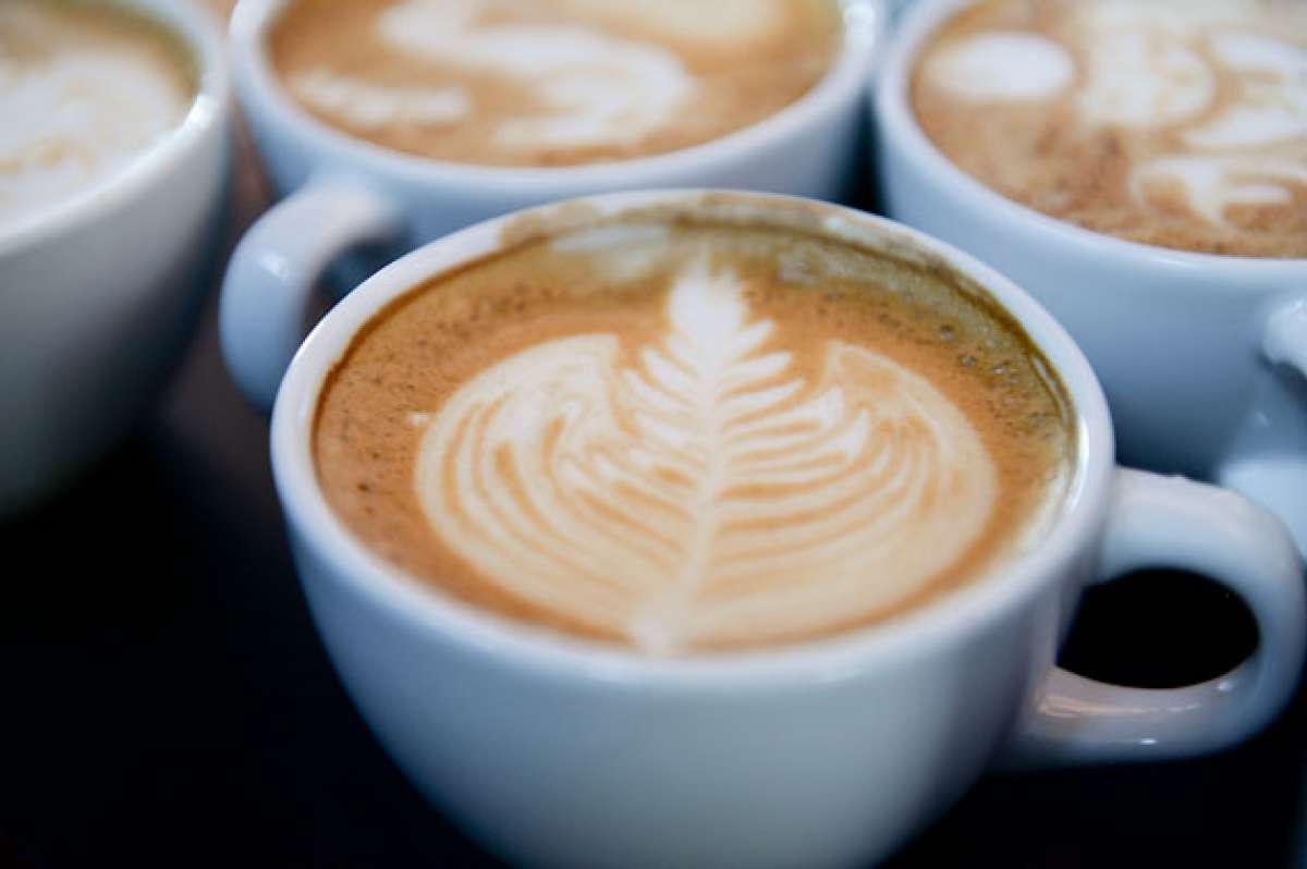 El barista construye arte con una taza de caf&eacute; 