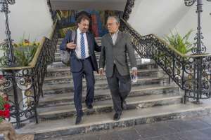 Los integrantes de la organizaci&oacute;n se reunieron hoy en el Palacio de Carondelet. Foto: Fernando Sandoval/ EL TEL&Eacute;GRAFO