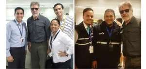 Los usuarios de las redes sociales han subido fotos posando con el actor estadounidense.
