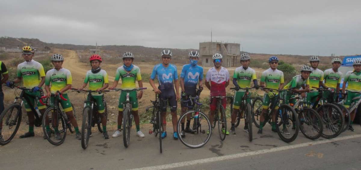 J&oacute;venes talentos de Santa Elena compartieron con ciclistas profesionales