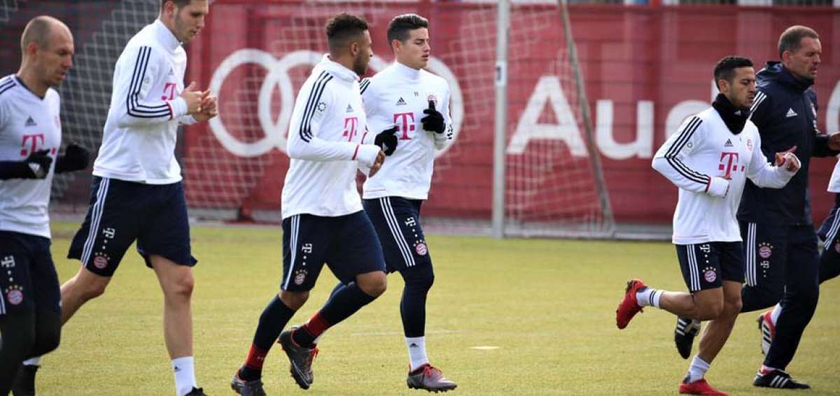 James volvi&oacute; a entrenarse con el grupo en la pr&aacute;ctica del Bayern