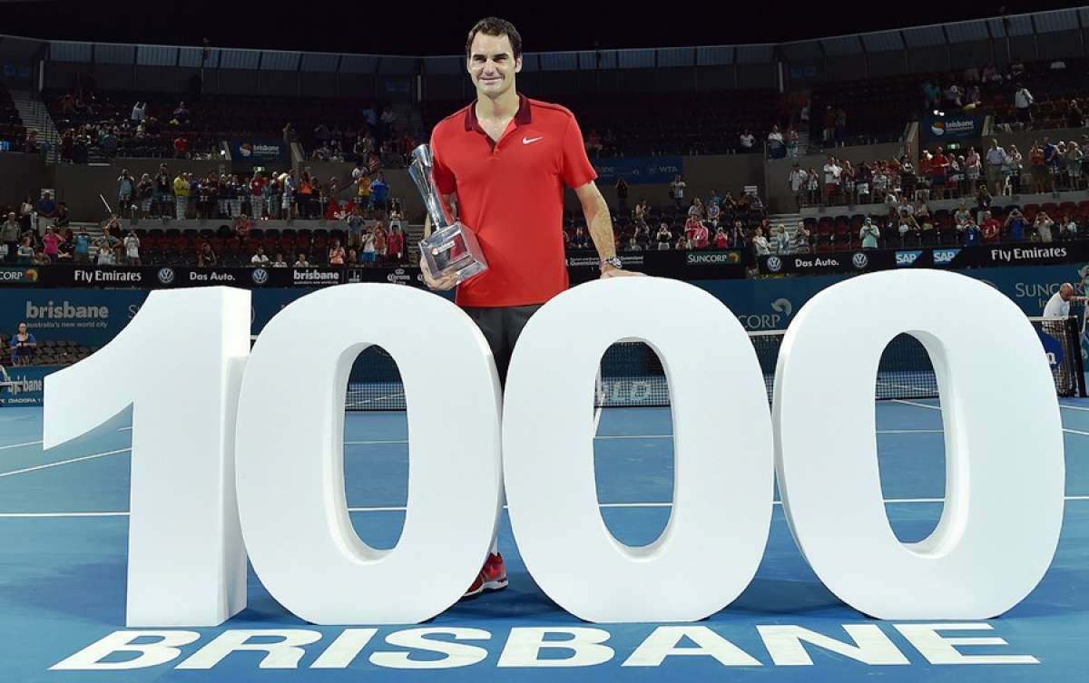 Federer es el tercer tenista de la historia en superar el millar de triunfos. Foto: Agencia AFP