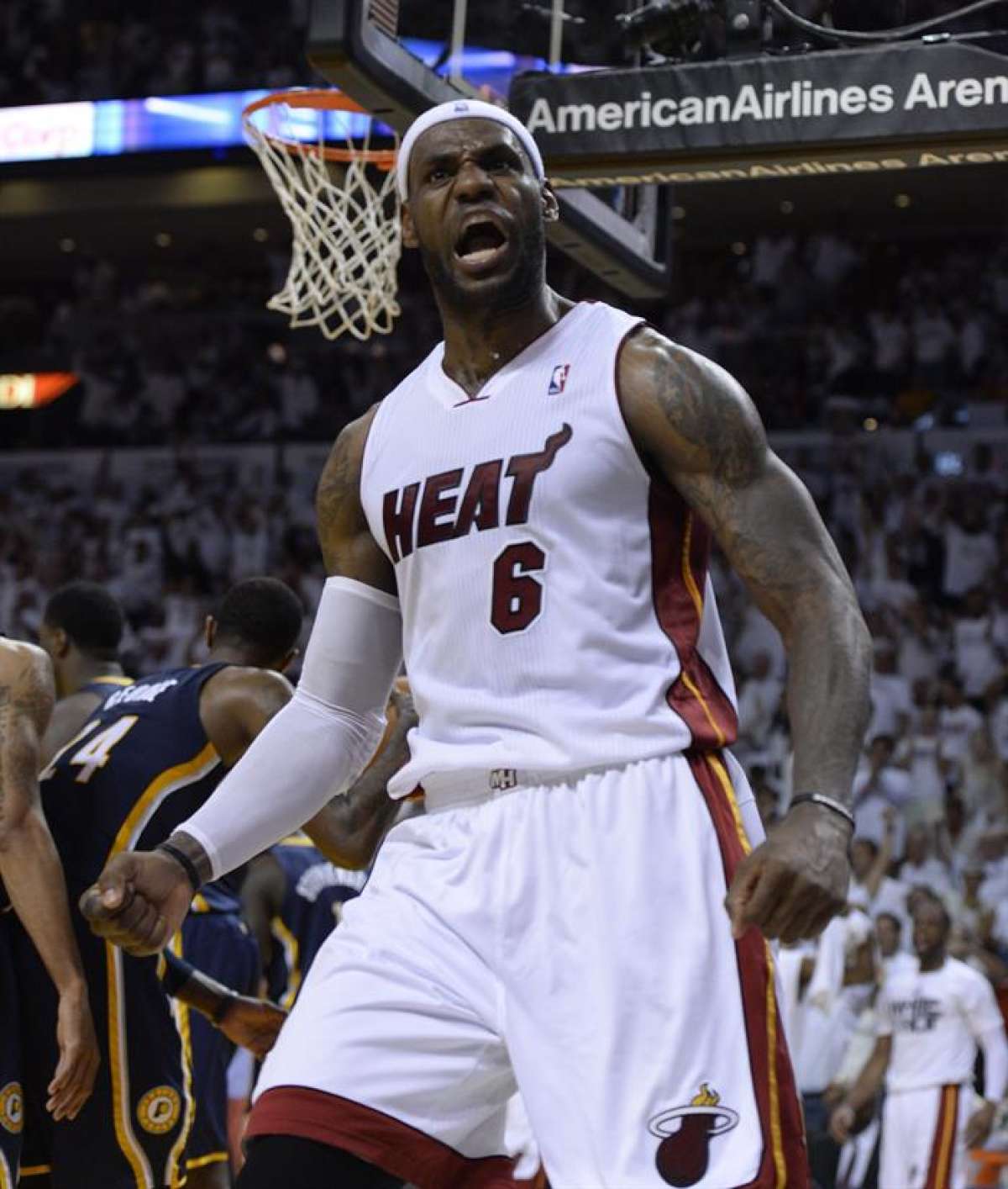 Lebron James fue el m&aacute;ximo anotador de su equipo en el partido de anoche disputado en Miami. Foto: EFE