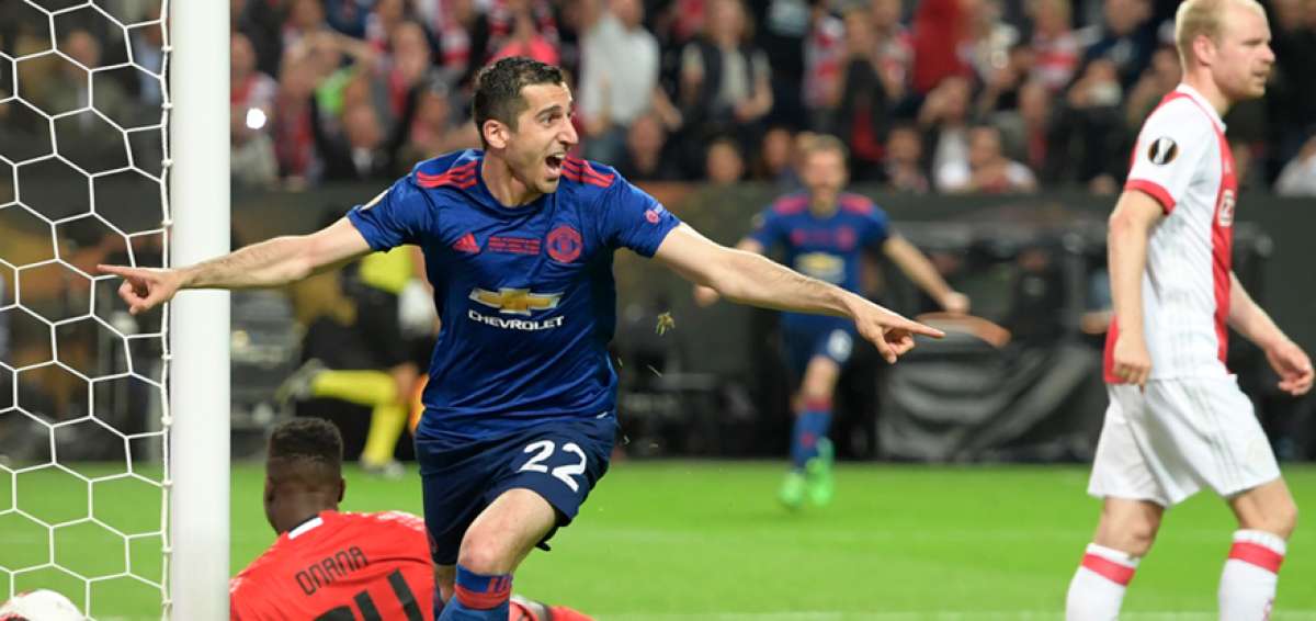 El armenio Henrikh Mkhitaryan en el momento en que sentencia el partido cuando apenas hab&iacute;a empezado el segundo tiempo.