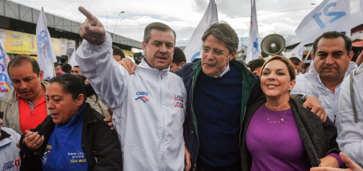 Andr&eacute;s P&aacute;ez fue quien recibi&oacute; a su presidenciable Guillermo Lasso en el Mercado Mayorista, en el sur de Quito.