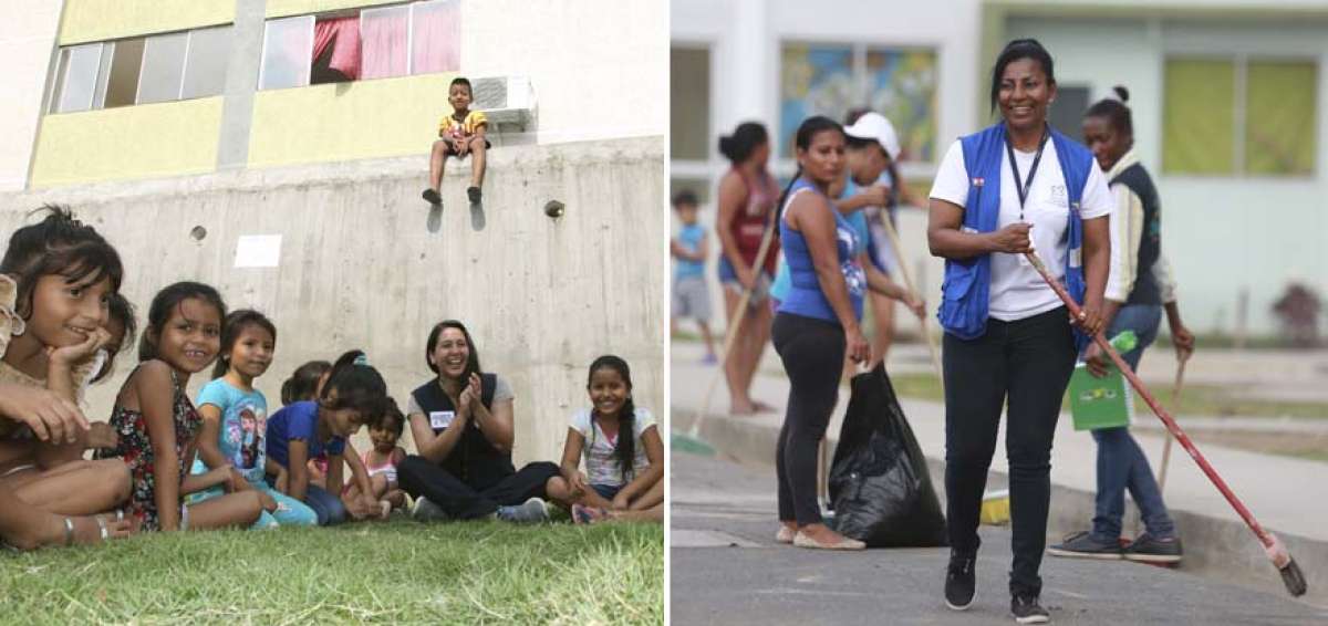Los gestores de comunidad de la Secretar&iacute;a Plan Toda una Vida y del Ministerio de Desarrollo Urbano y Vivienda socializan con ni&ntilde;os y adultos para fortalecer los lazos entre vecinos.