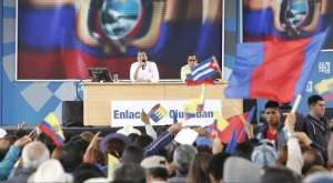 El presidente Rafael Correa durante el Enlace Ciudadano 453 desde Quito. Foto: Presidencia de la Rep&uacute;blica 