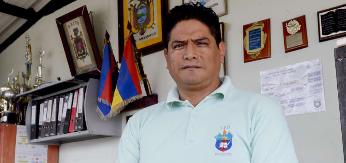 Jhoffre Coloma. Director de la U. E. San Francisco de Quito.