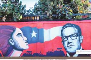 Mujer pobladora y Allende es una de las muestras de arte urbano que est&aacute;n disponibles en la plataforma Google Street Art. Foto: EFE.