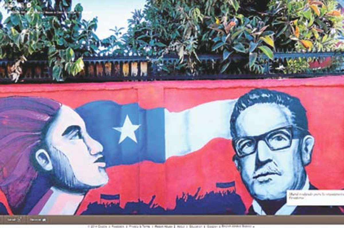 Mujer pobladora y Allende es una de las muestras de arte urbano que est&aacute;n disponibles en la plataforma Google Street Art. Foto: EFE.