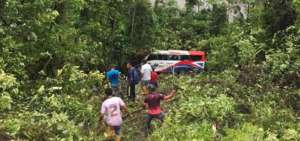 Uno de los accidentes de tr&aacute;nsito ocurri&oacute; en Zamora Chinchipe. Un bus se sali&oacute; de la carretera.