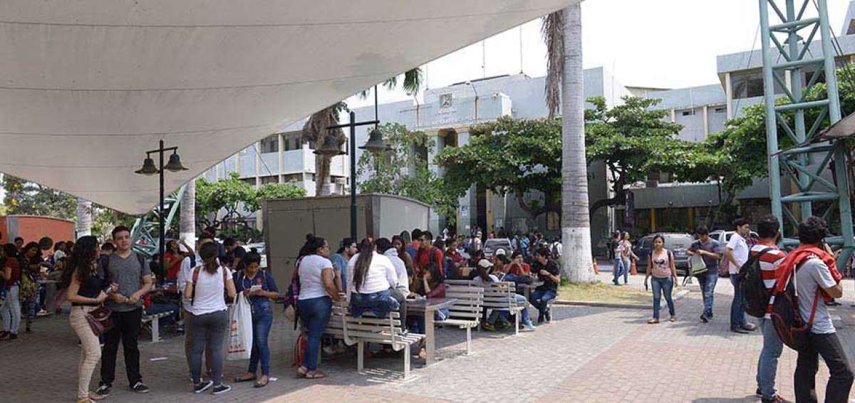 La investigaci&oacute;n social, econ&oacute;mica y cientifica se desarrolla en el pa&iacute;s. En la gr&aacute;fica estudiantes de la Universidad de Guayaquil  en una de las plazas. 