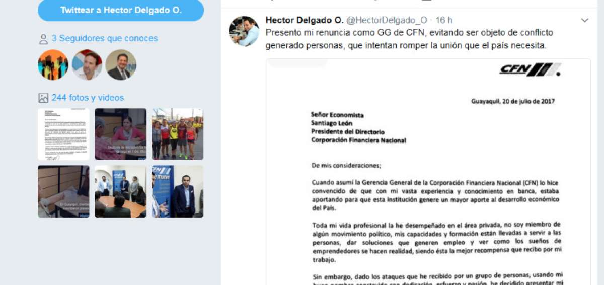 Gobierno registra la primera dimisi&oacute;n de un funcionario