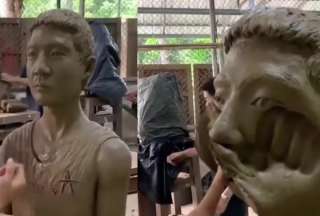 En Tailandia puedes golpear esculturas personalizadas como forma de liberar tensiones.