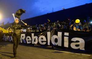 Los manifestantes llegaron en su recorrido hasta el CNE. Foto: &Aacute;lvaro P&eacute;rez / El Tel&eacute;grafo 